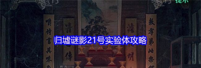 归墟谜影21号实验体攻略
