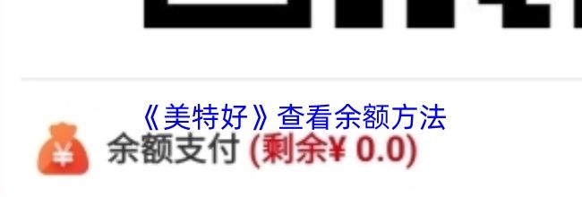 《美特好》查看余额方法