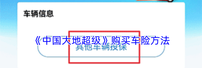《中国大地超级》购买车险方法
