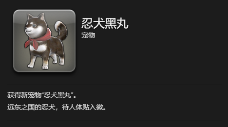 《最终幻想14：水晶世界》忍犬黑丸宠物获得方法