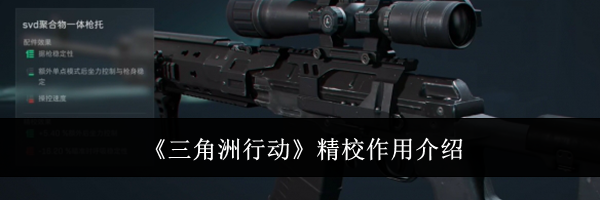 《三角洲行动》精校作用介绍