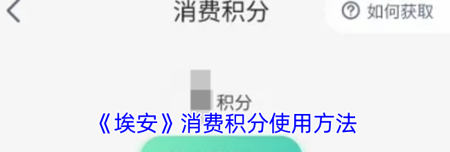 《埃安》消费积分使用方法
