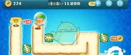 《保卫萝卜1》深海主题第1关金萝卜攻略
