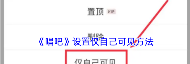 《唱吧》设置仅自己可见方法