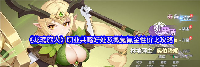 《龙魂旅人》职业共鸣好处及微氪氪金性价比攻略