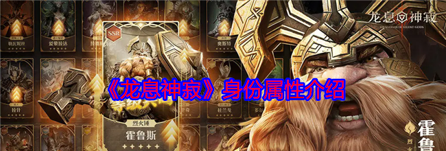 《龙息神寂》身份属性介绍