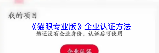 《猫眼专业版》企业认证方法