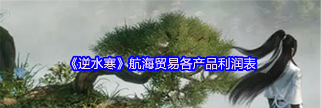 《逆水寒》航海贸易各产品利润表