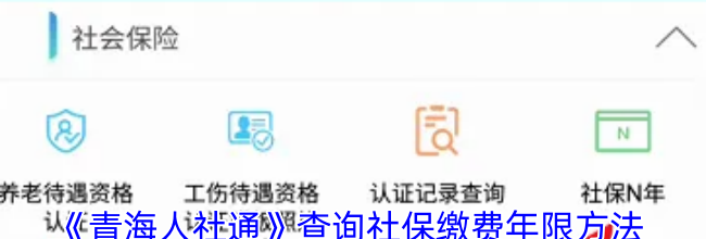 《青海人社通》查询社保缴费年限方法