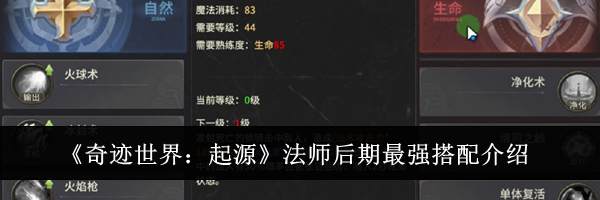《奇迹世界：起源》法师后期最强搭配介绍