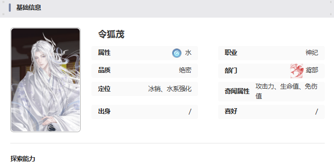 《如鸢》令狐茂技能介绍