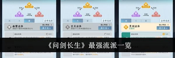 《问剑长生》最强流派一览