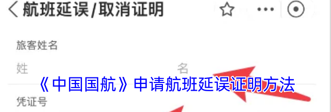 《中国国航》申请航班延误证明方法