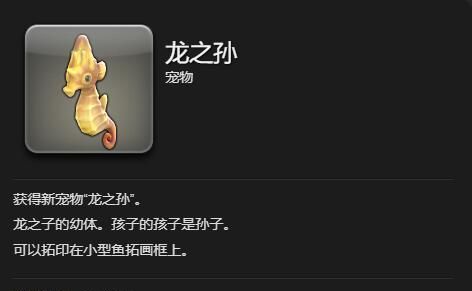 《最终幻想14：水晶世界》龙之孙宠物获得方法